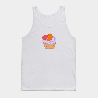 One cake with cream and fruit. Tank Top